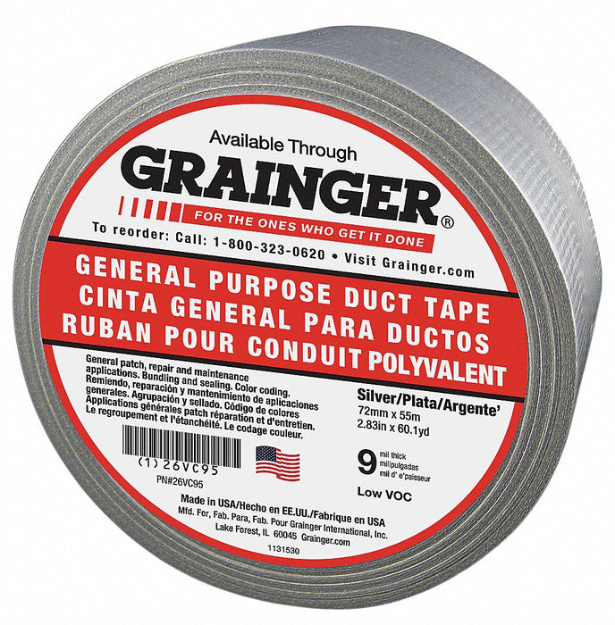 Duct Tape Gray 2 13/16 in x 60 yd 9 mil
