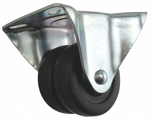 Plate Caster Rigid Rubber 3 3/8 H