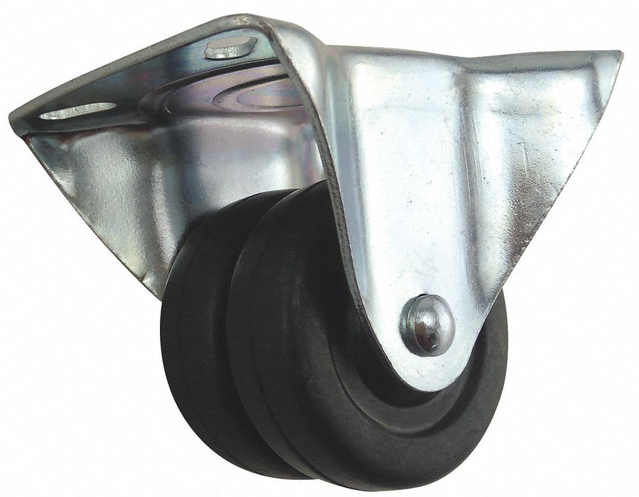 Plate Caster Rigid Rubber 3 3/8 H