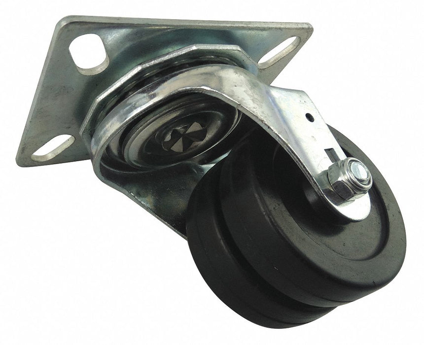 Plate Caster Swivel Rubber 3 7/8 H