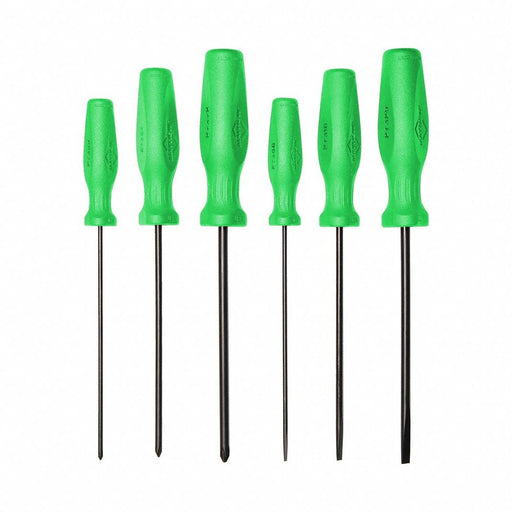 Screwdriver Set 6 pcs. Green 16 in L