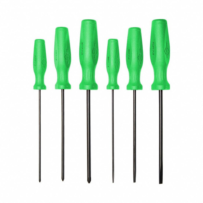 Screwdriver Set 6 pcs. Green 16 in L