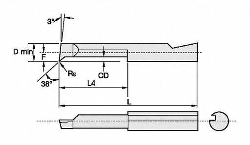 Boring Bar 1/2 Carbide