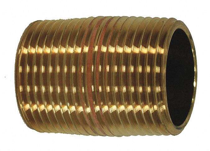 Red Brass Pipe Nipple No Lead 1/2 xCLOSE
