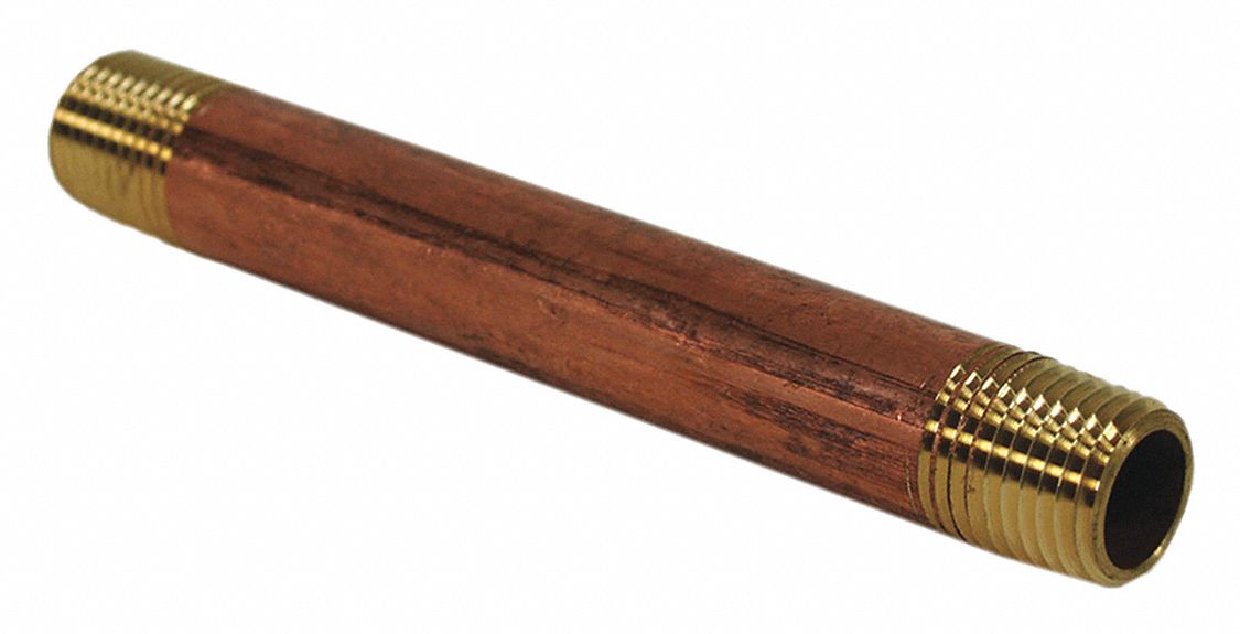 Red Brass Pipe Nippl No Lead 1/2 x5 1/2 