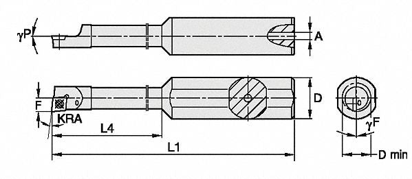 Indexable Boring Bar 0.2340 Carbide