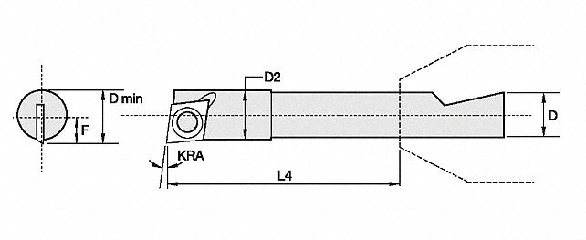 Indexable Boring Bar 0.1800 Carbide
