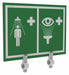 Shower and Eyewash Sign w Brcket 12x10in