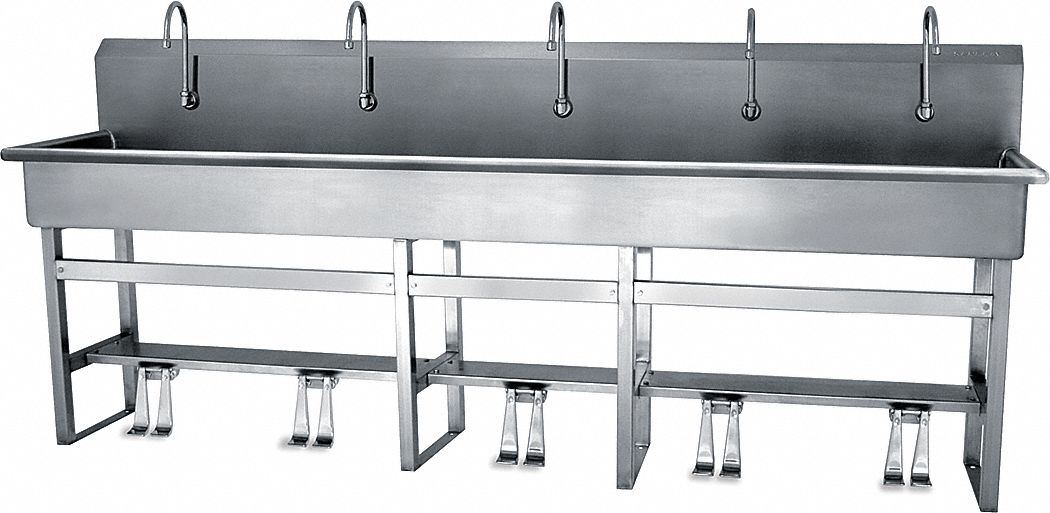 Wash Station 100 x20 x45 Silver
