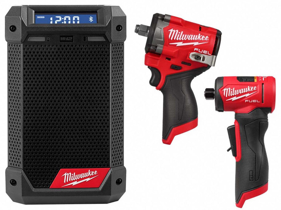 M12 Radio + Impact Wrench + Die Grinder