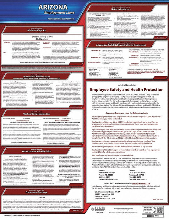Labor Law Poster State Labor Law AZ