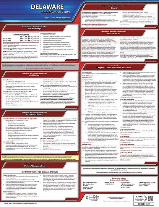 Labor Law Poster State Labor Law DE