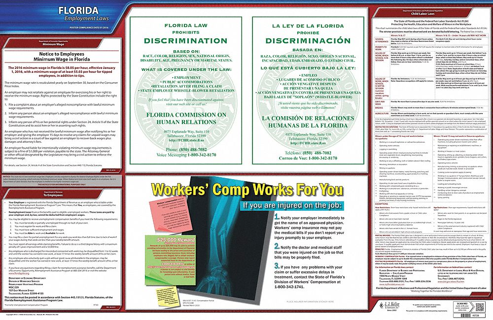 Labor Law Poster State Labor Law FL