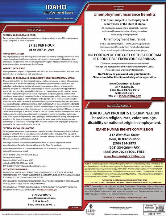 Labor Law Poster State Labor Law ID