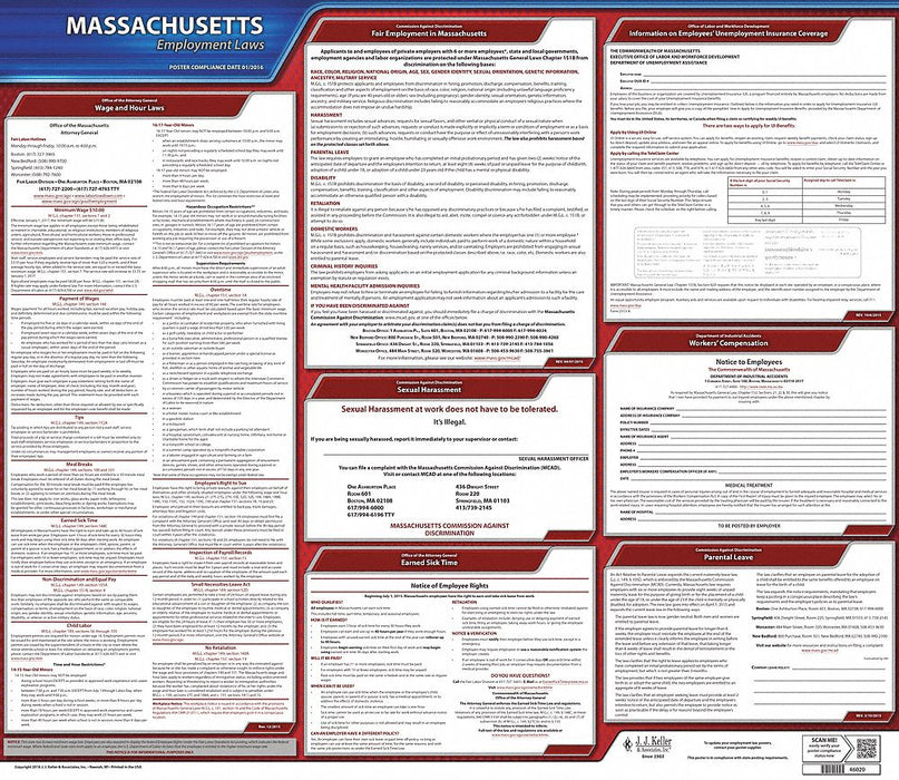 Labor Law Poster State Labor Law MA