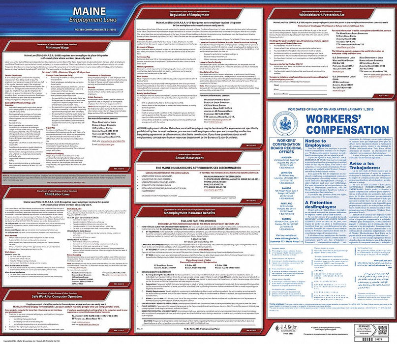 Labor Law Poster State Labor Law ME