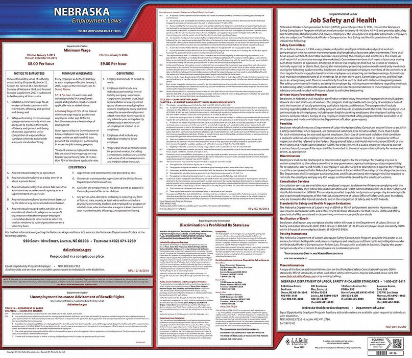Labor Law Poster State Labor Law NE