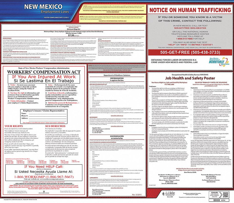 Labor Law Poster State Labor Law NM