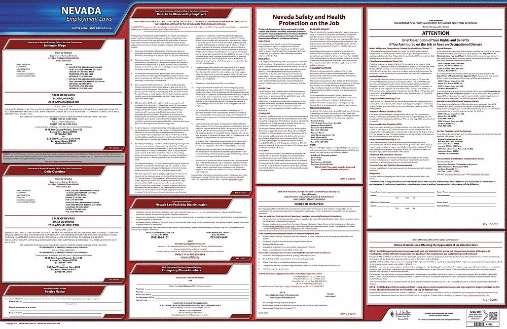 Labor Law Poster State Labor Law NV