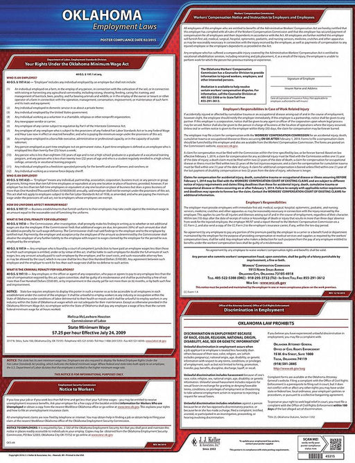 Labor Law Poster State Labor Law OK