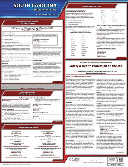 Labor Law Poster State Labor Law SC