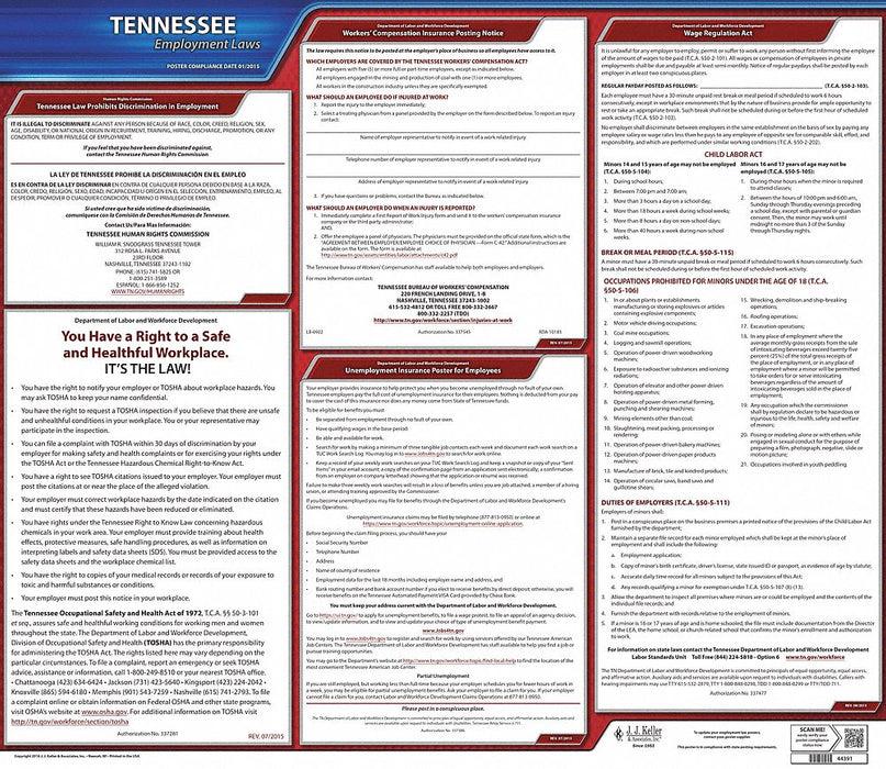 Labor Law Poster State Labor Law TN
