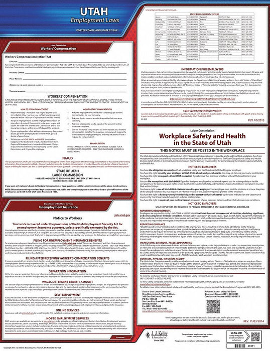 Labor Law Poster State Labor Law UT
