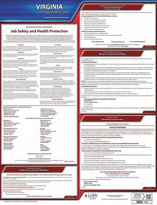 Labor Law Poster State Labor Law VA