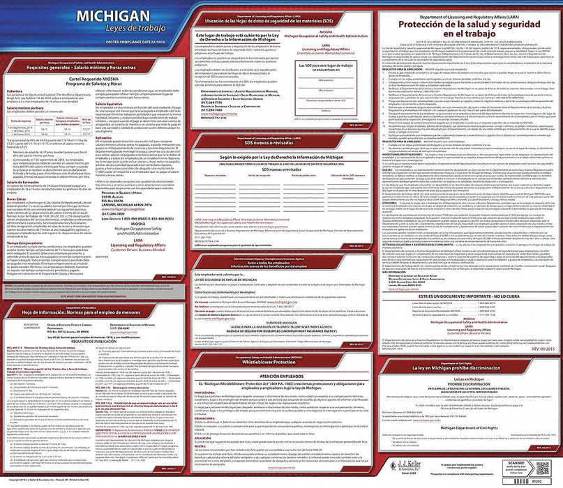 Labor Law Poster State Labor Law MI