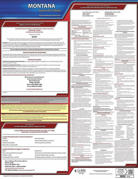 Labor Law Poster State Labor Law MT