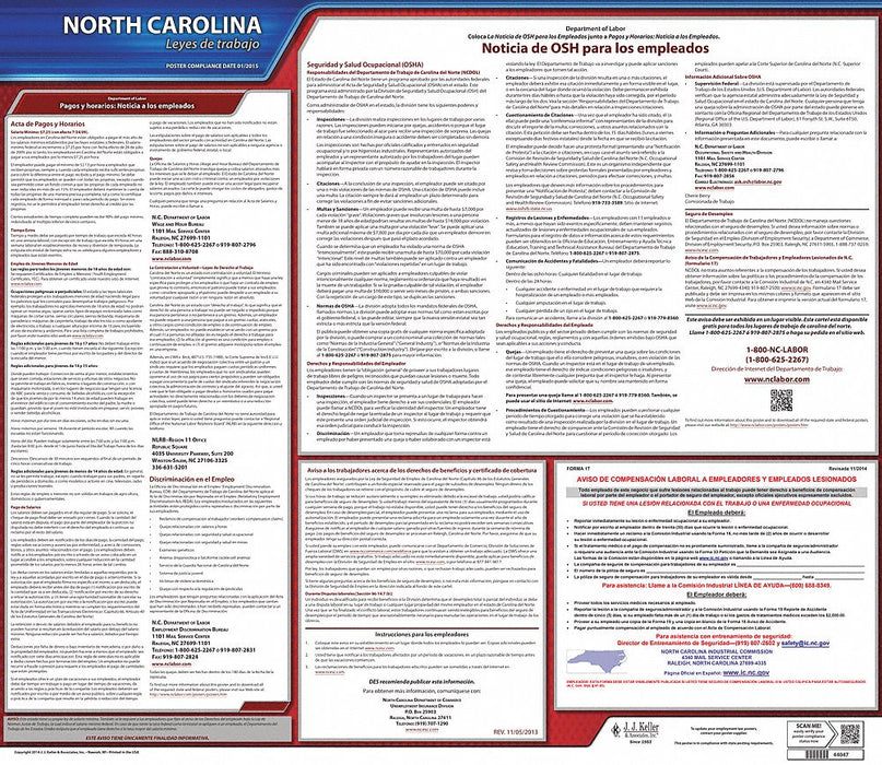 Labor Law Poster State Labor Law NC