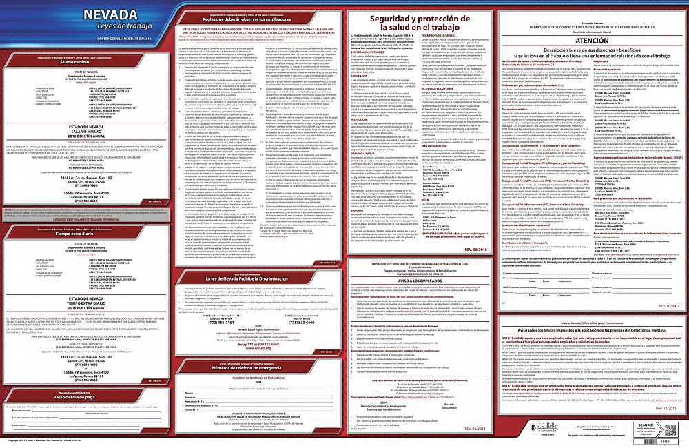 Labor Law Poster State Labor Law NV