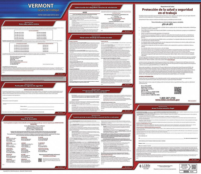 Labor Law Poster State Labor Law VT