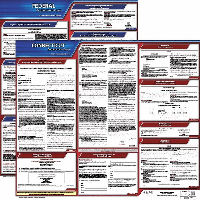 Labor Law Poster English CT Plastic