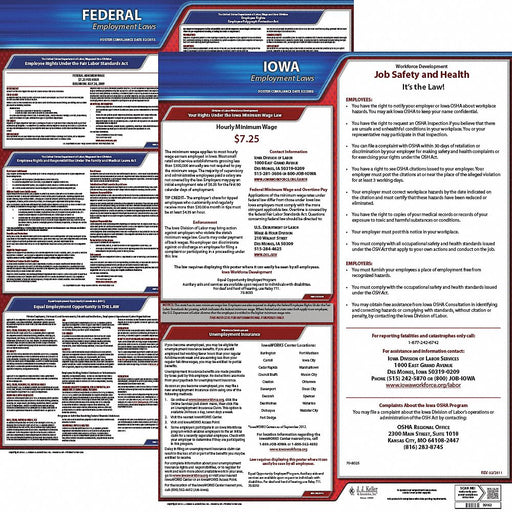 Labor Law Poster Kit IA English 19 in W