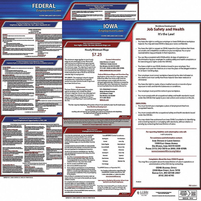Labor Law Poster Kit IA English 19 in W