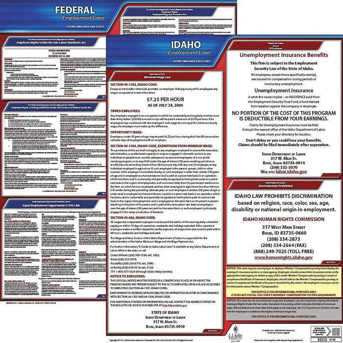 Labor Law Poster Kit ID English 19 in W