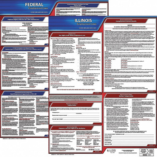 Labor Law Poster English IL Plastic