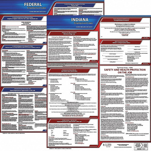 Labor Law Poster English IN Plastic