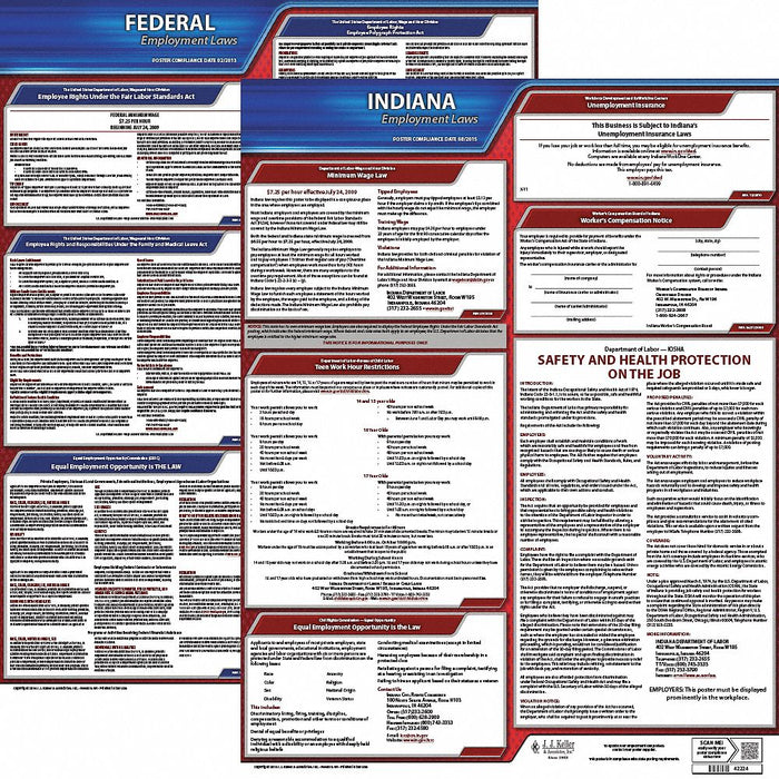 Labor Law Poster English IN Plastic