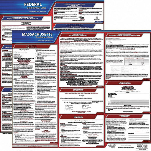 Labor Law Poster Kit MA English 27 in W