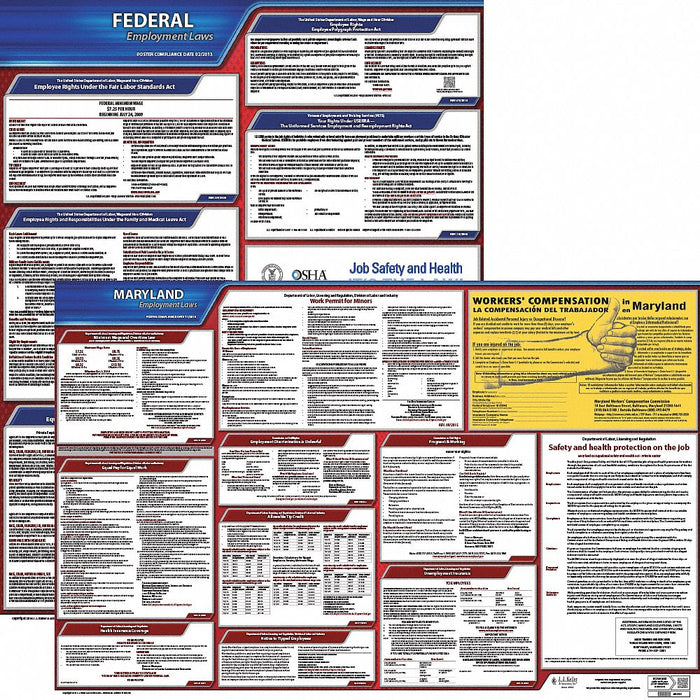 Labor Law Poster English MD Plastic