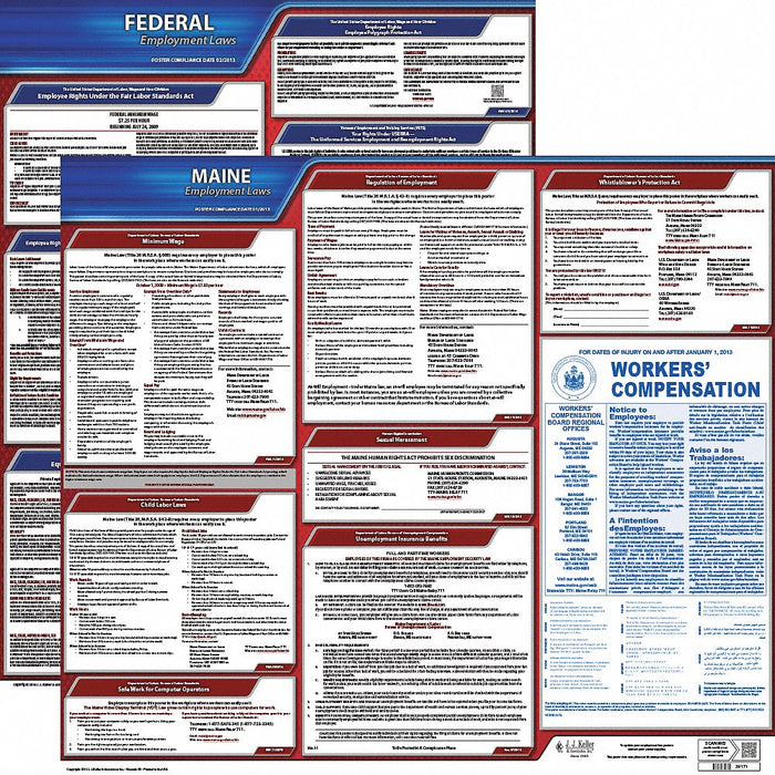 Labor Law Poster English ME Plastic