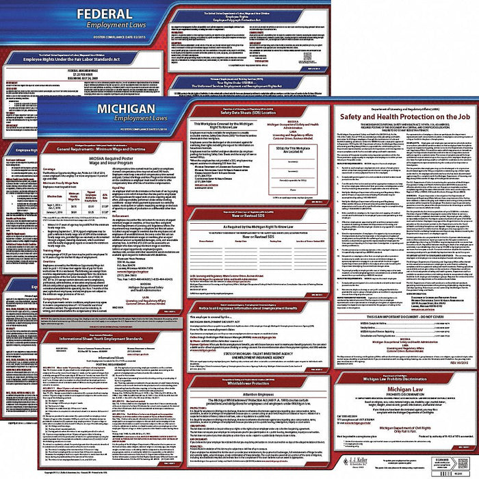 Labor Law Poster Kit MI English 27 in W
