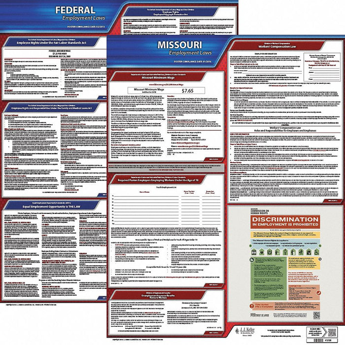LaborLaw Poster Fed/STA MO ENG 20inH 1yr
