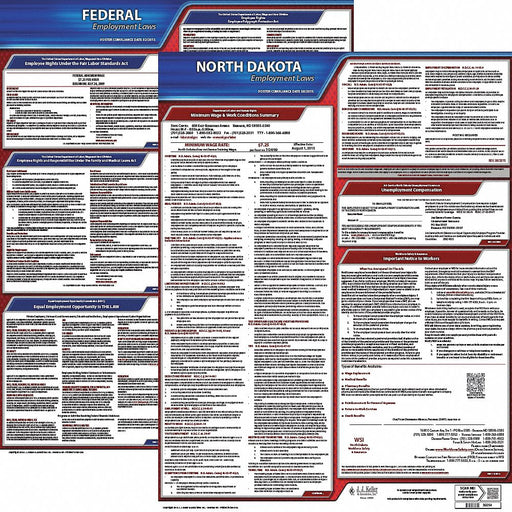 Labor Law Poster Kit ND English 19 in W