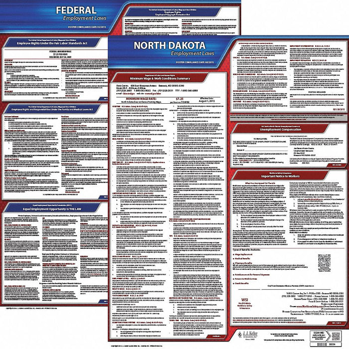 Labor Law Poster Kit ND English 19 in W