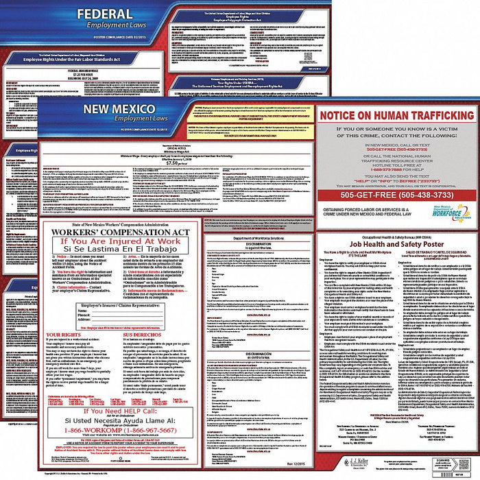 LaborLaw Poster Fed/STA NM ENG 20inH 1yr