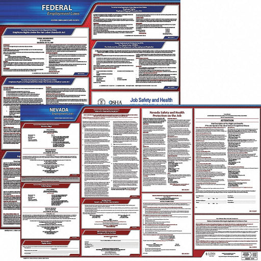 Labor Law Poster English NV Plastic
