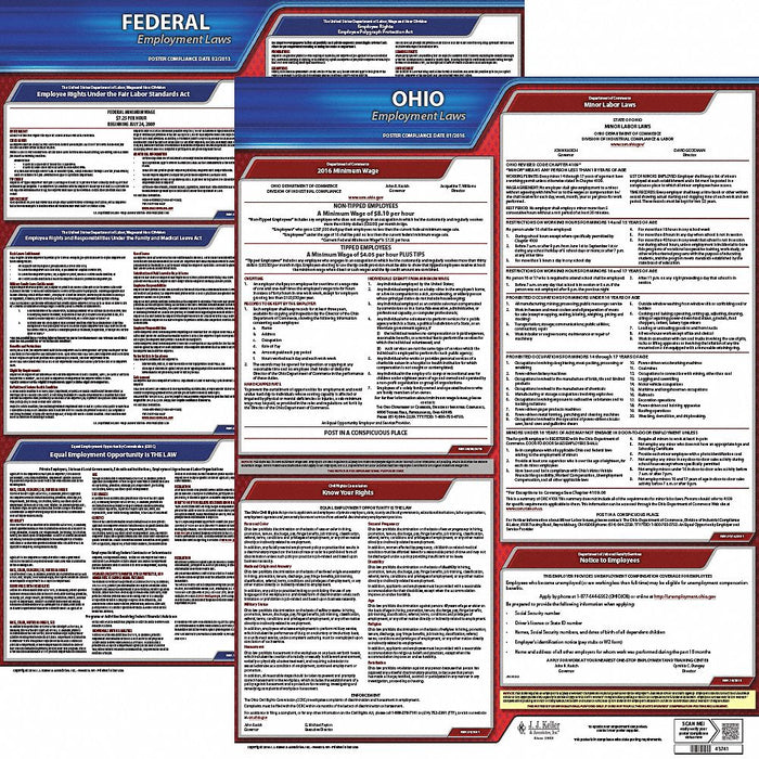 Labor Law Poster Kit OH English 19 in W